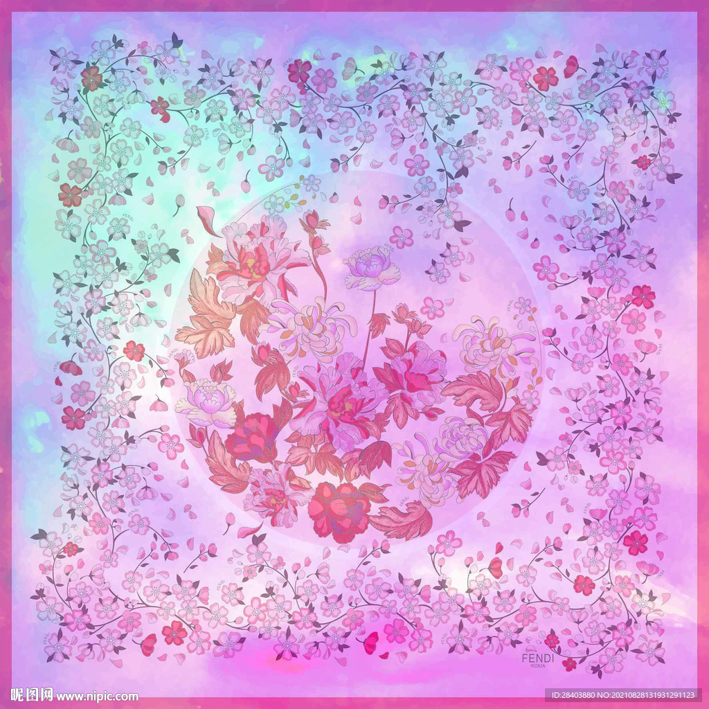 大牌  方巾 数码印花