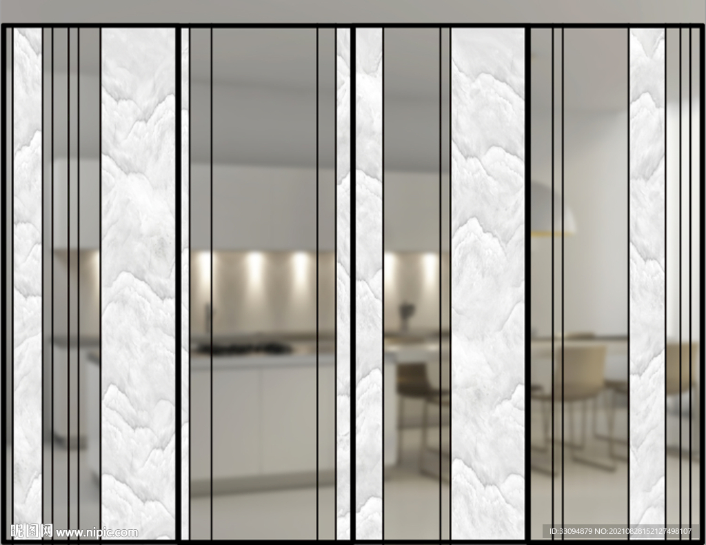 高清分层彩白彩屏风写真图