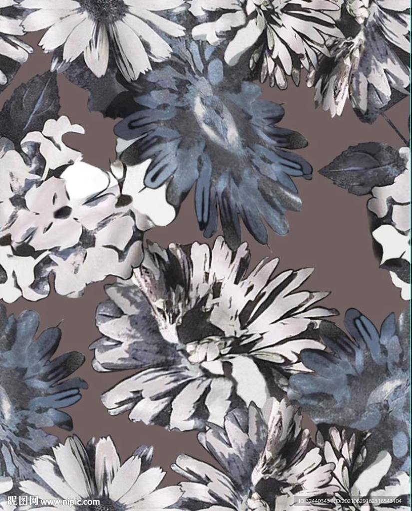 大牌   热带花  数码印花 