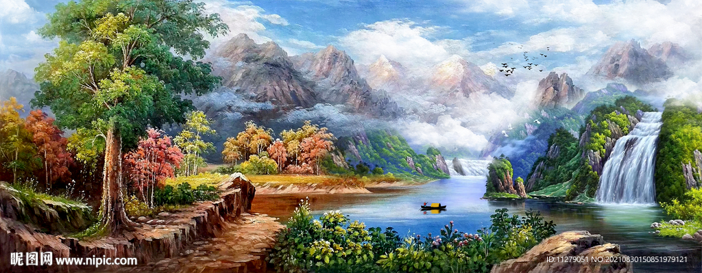 山水风景画油画