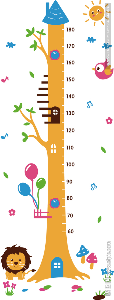 卡通身高贴