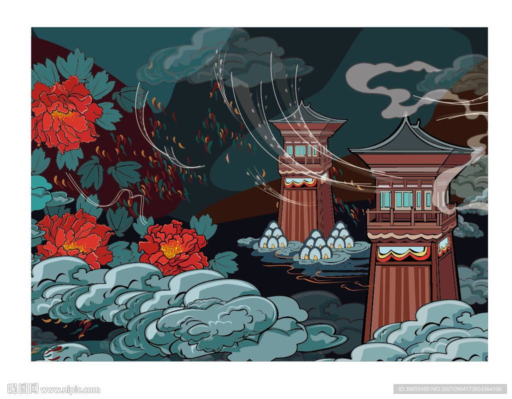 古代宫殿矢量图