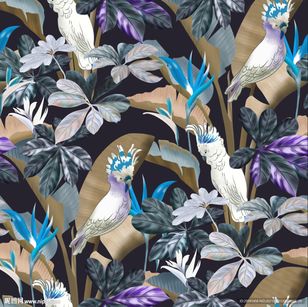 热带植物背景墙