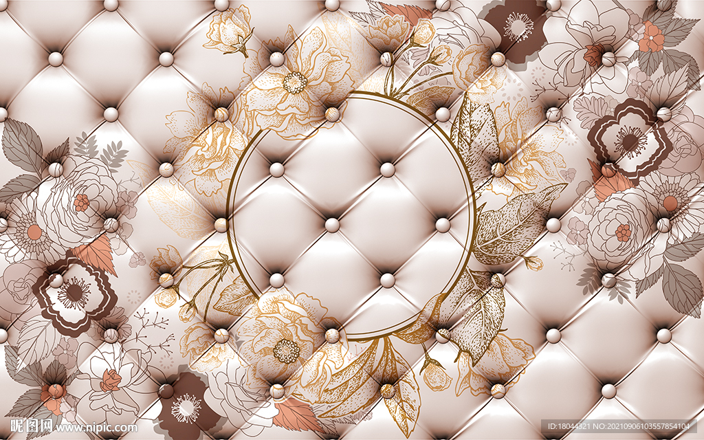 复古欧式花纹电视背景墙