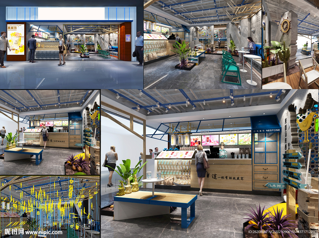 个性饮品店空间效果及模型设计