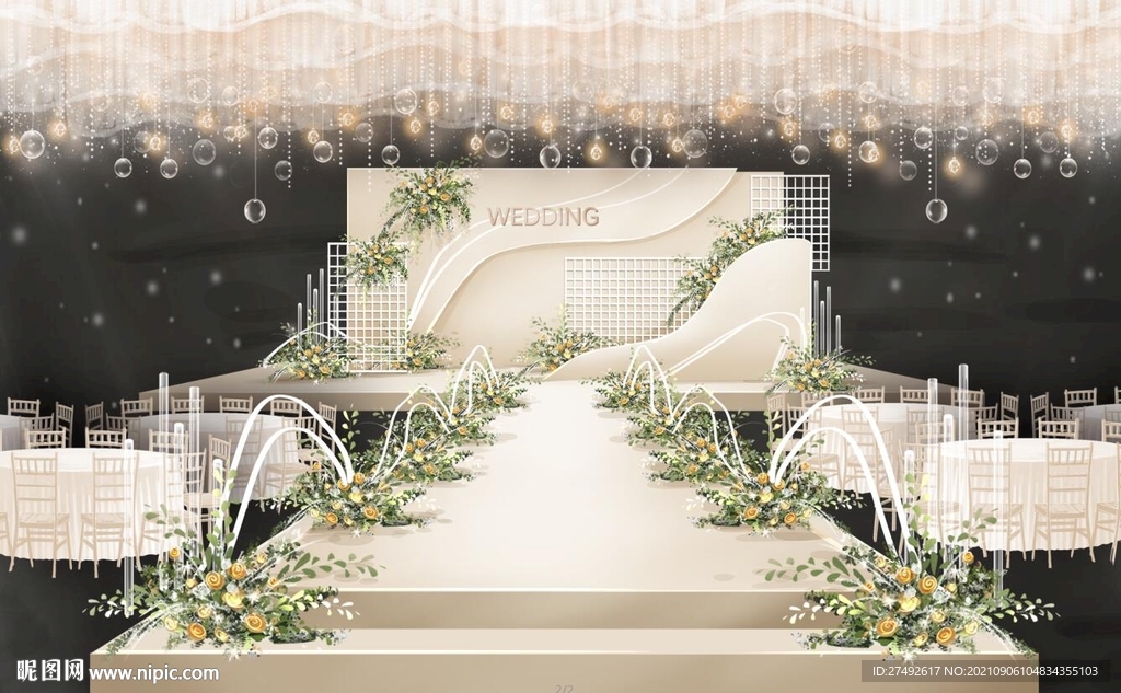 唯美小清新浅香槟色 婚礼婚庆