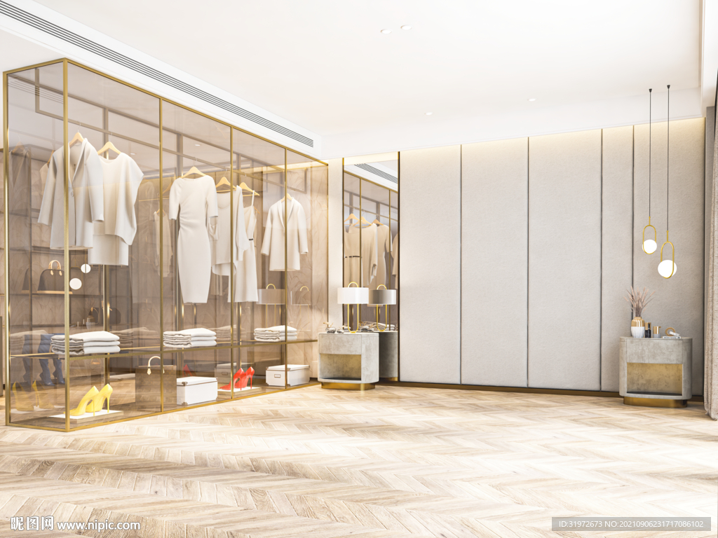 现代卧室背景墙家具场景空景