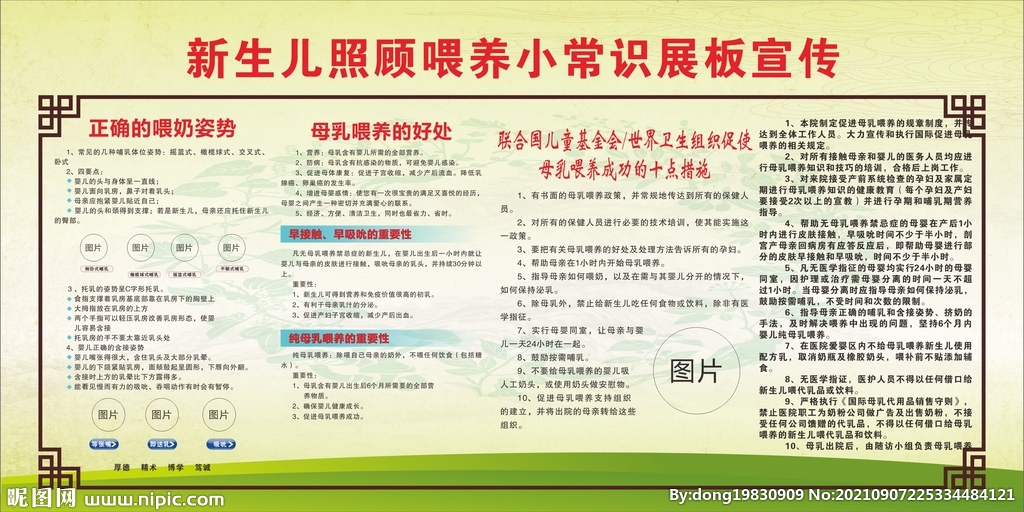 新生儿母乳喂养守则宣传展板
