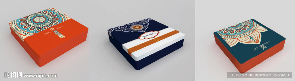 月饼饼干包装盒 平面图展开图