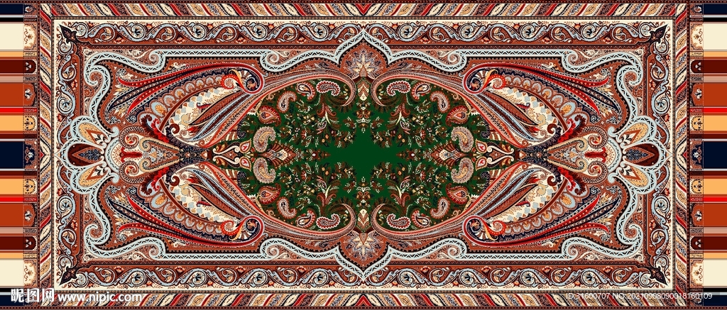 方巾民族风定位花