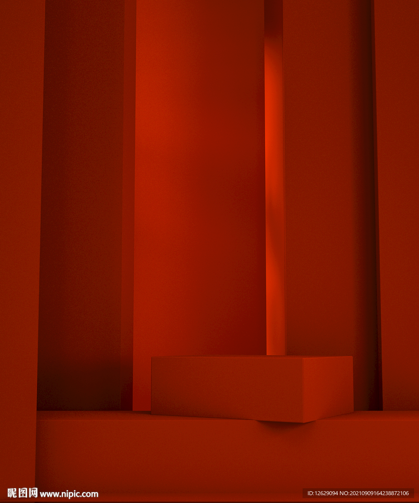 红色C4D海报背景