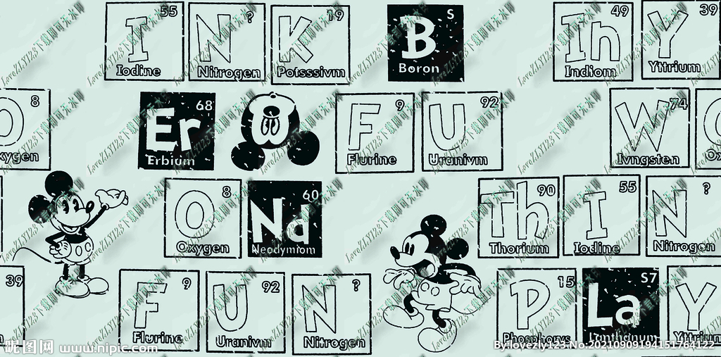 米老鼠方框字母