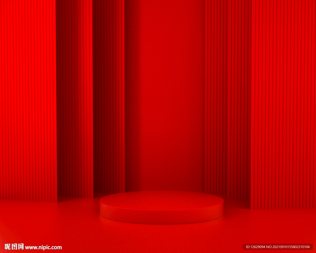 红色C4D海报背景