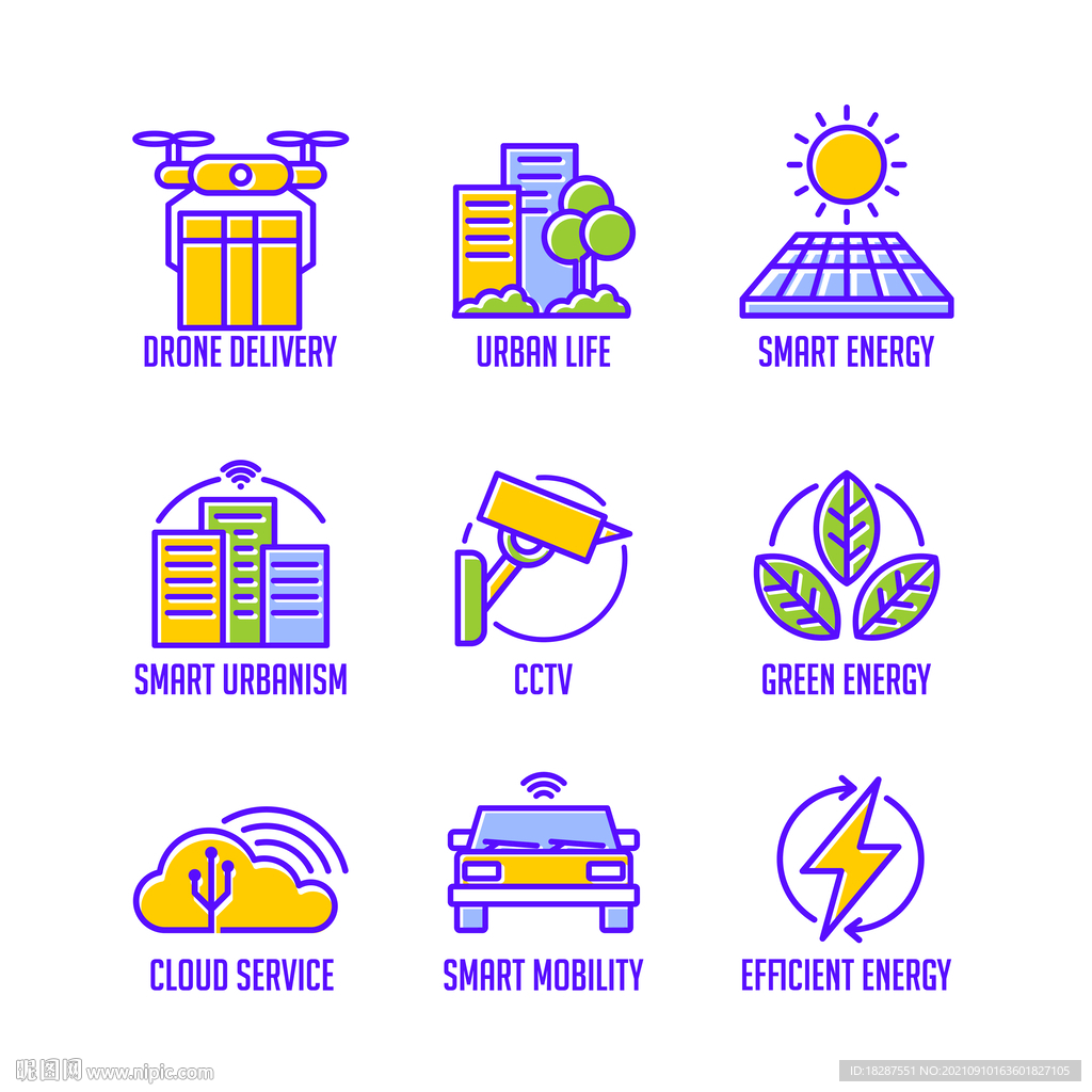 物联网城市图标