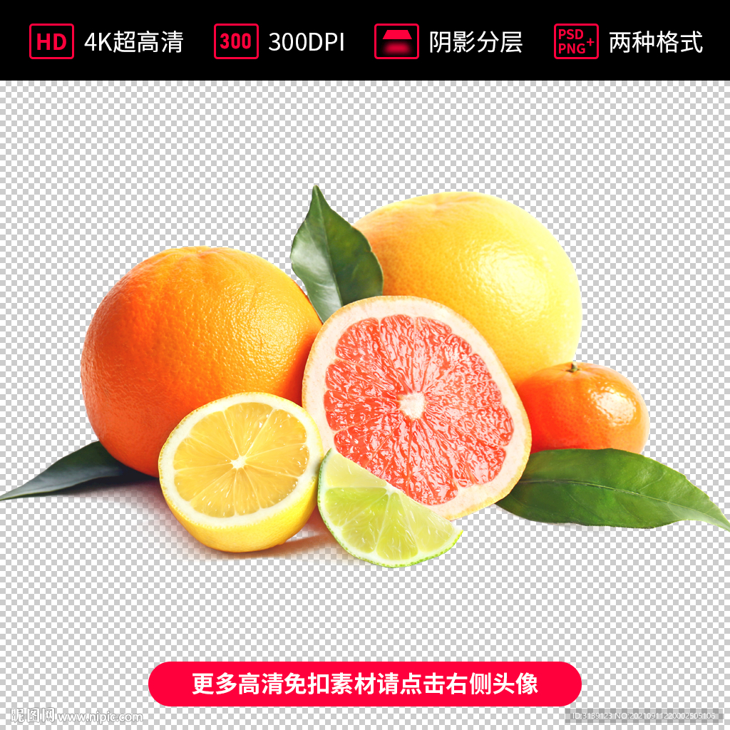 高清柠檬橘子免扣素材
