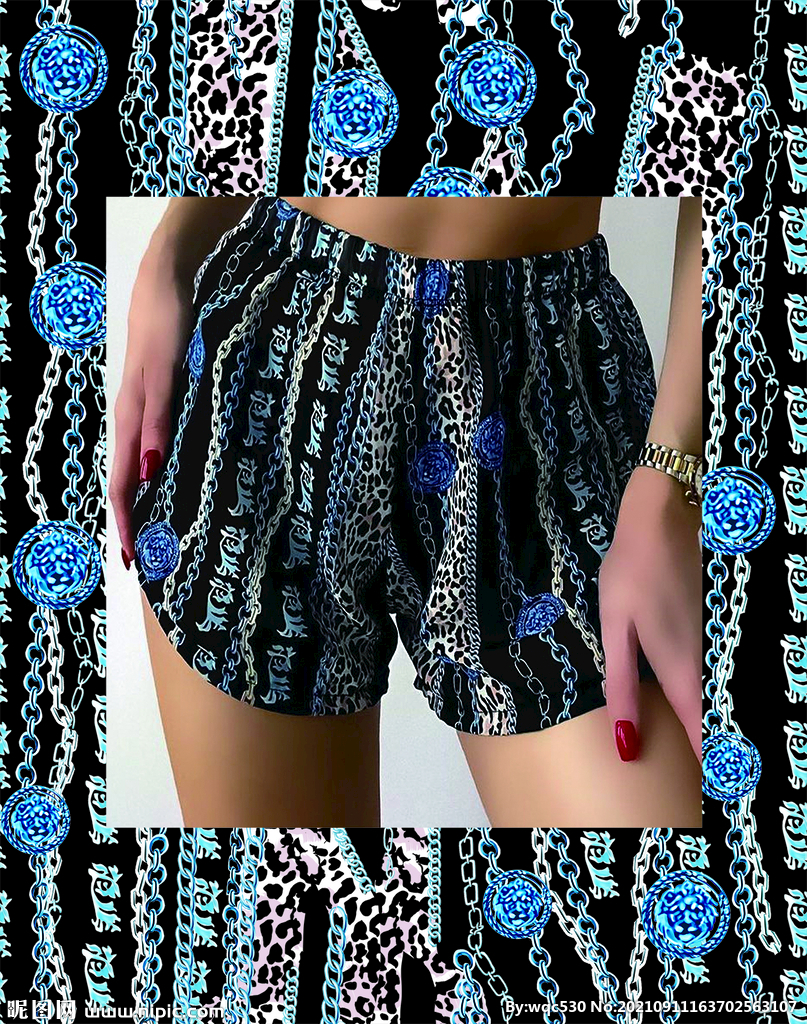 大牌 链条 豹纹 