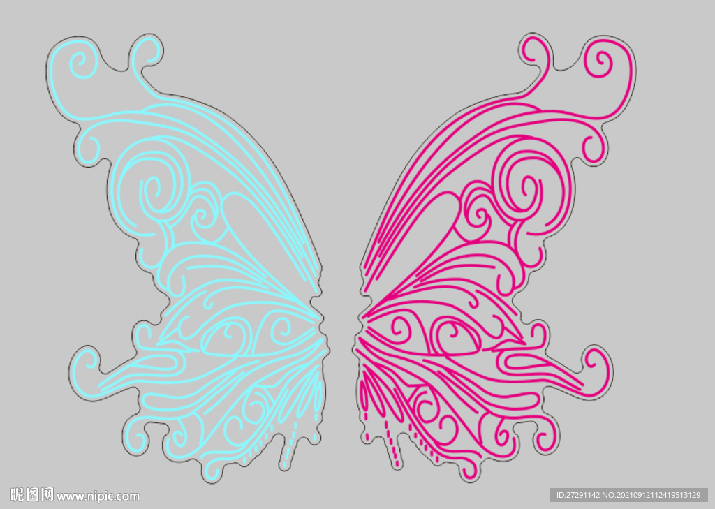 网红翅膀霓虹灯