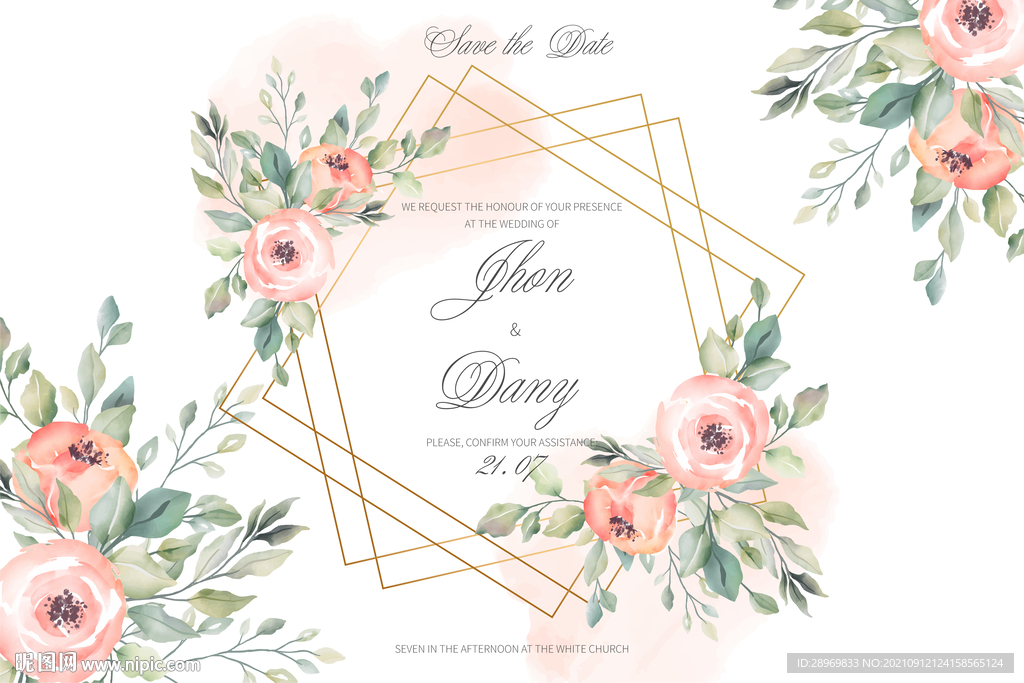 清新简约婚礼背景