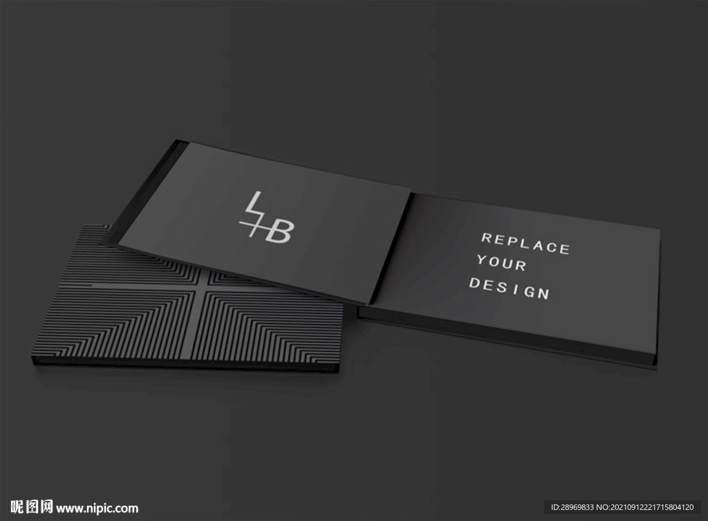 高端黑色画册样机