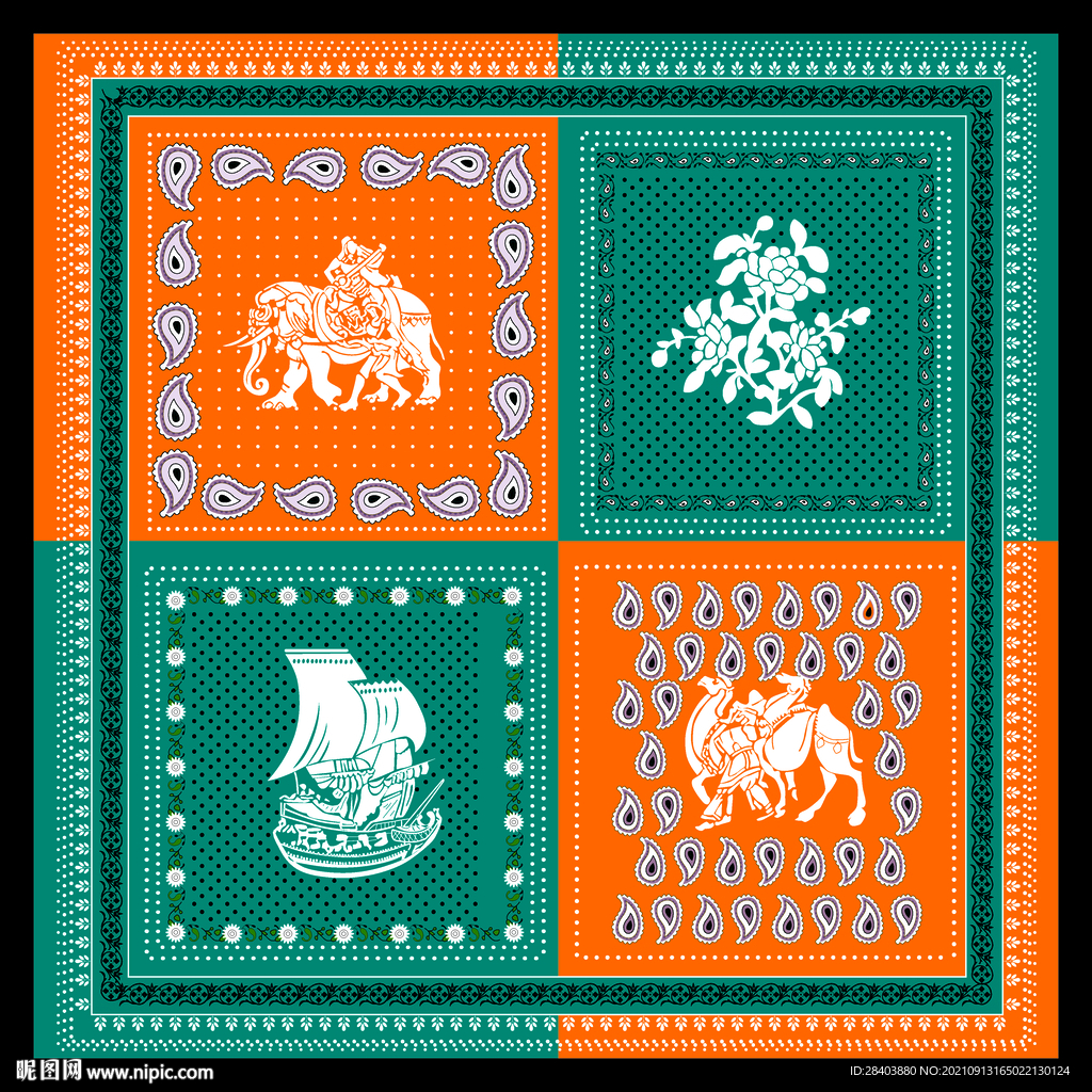 大牌   方巾  数码印花