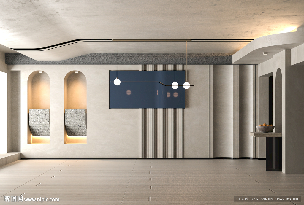 现代简约客厅沙发背景墙家具场景