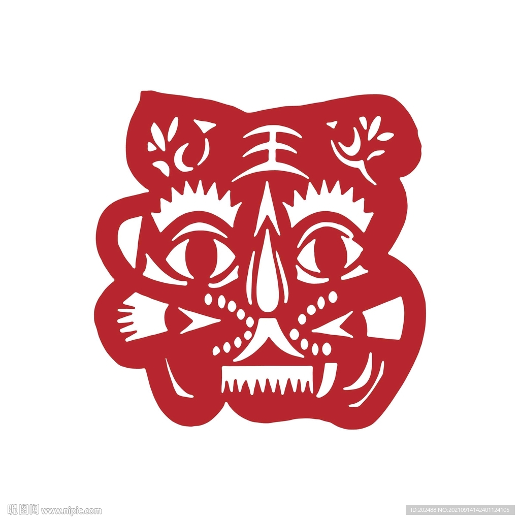 2022老虎年传统福虎剪纸