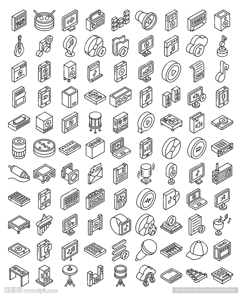 音乐类立体图标