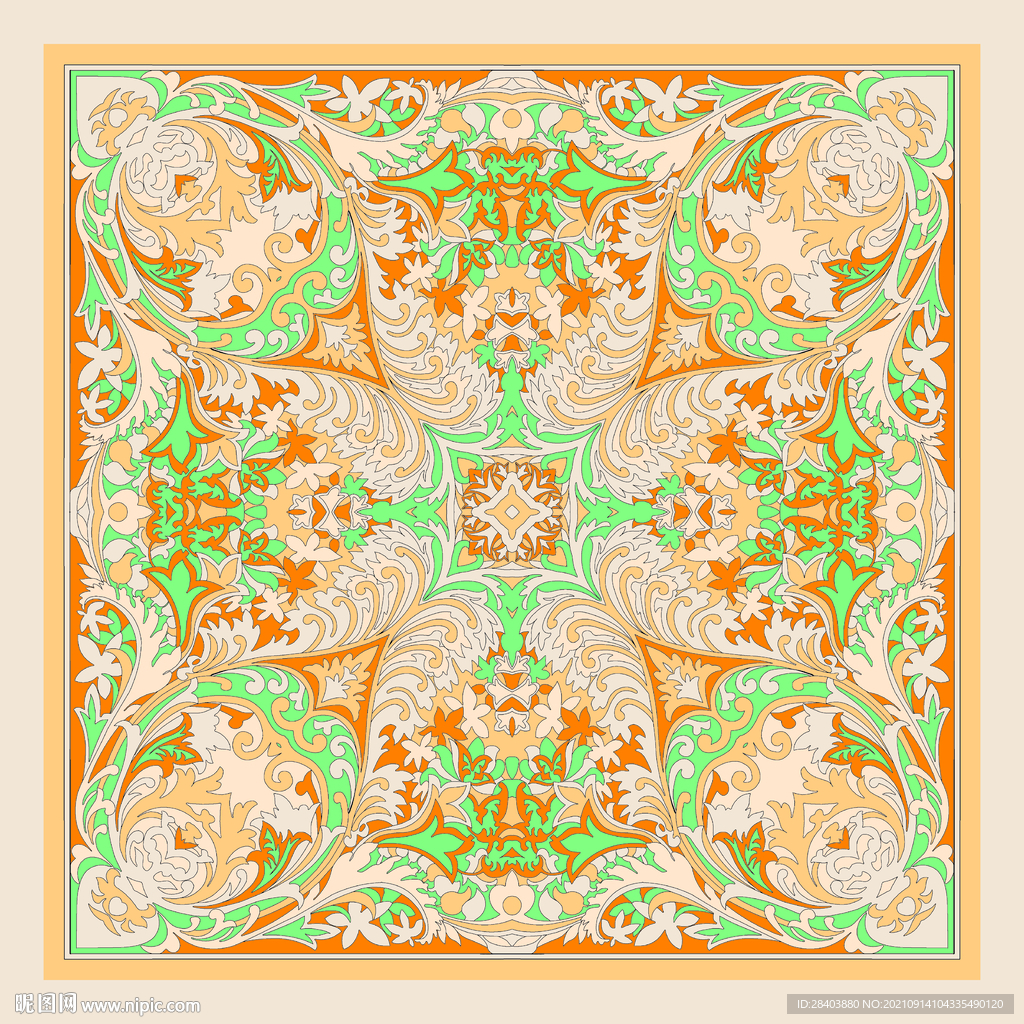 大牌  方巾 数码印花