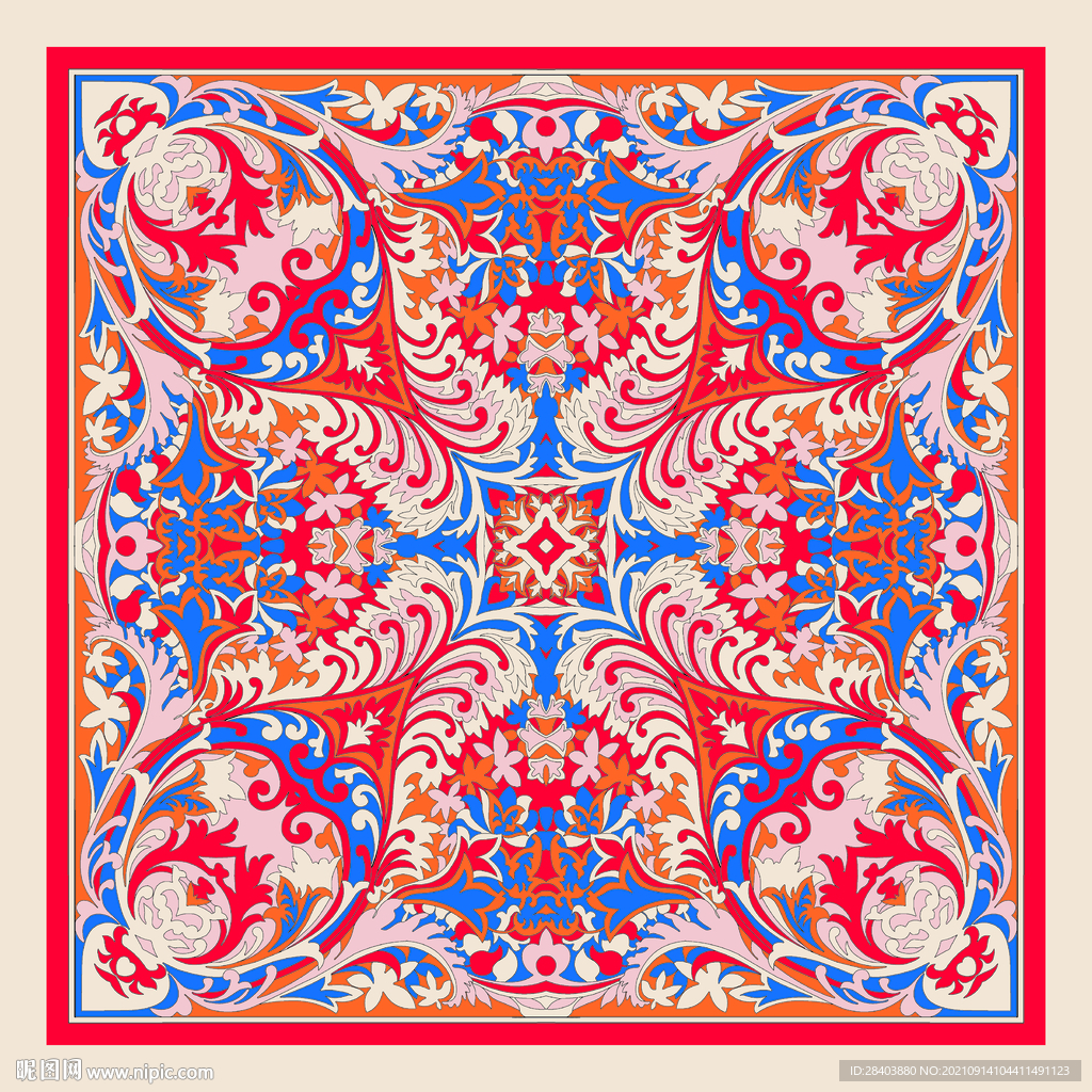 大牌  方巾 数码印花