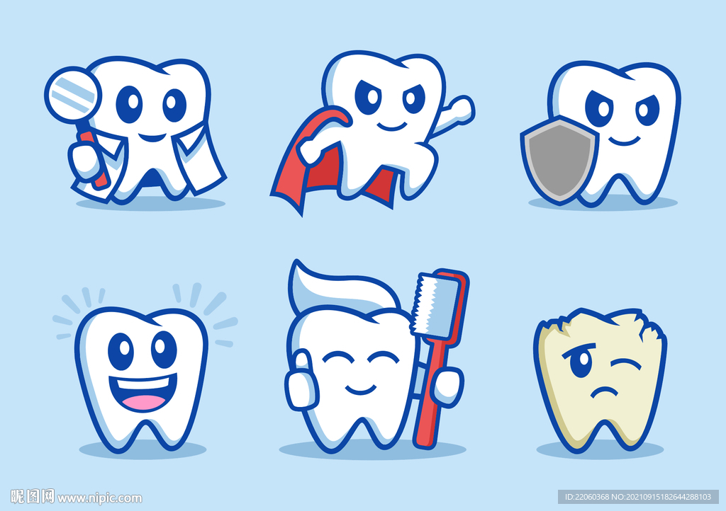 卡通牙齿