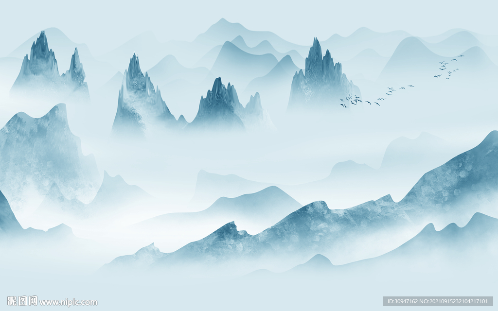 爆款现代客厅山水 TIF分层