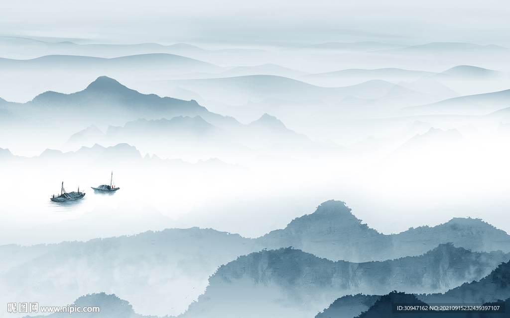 新中式现代客厅山水 TIF分层