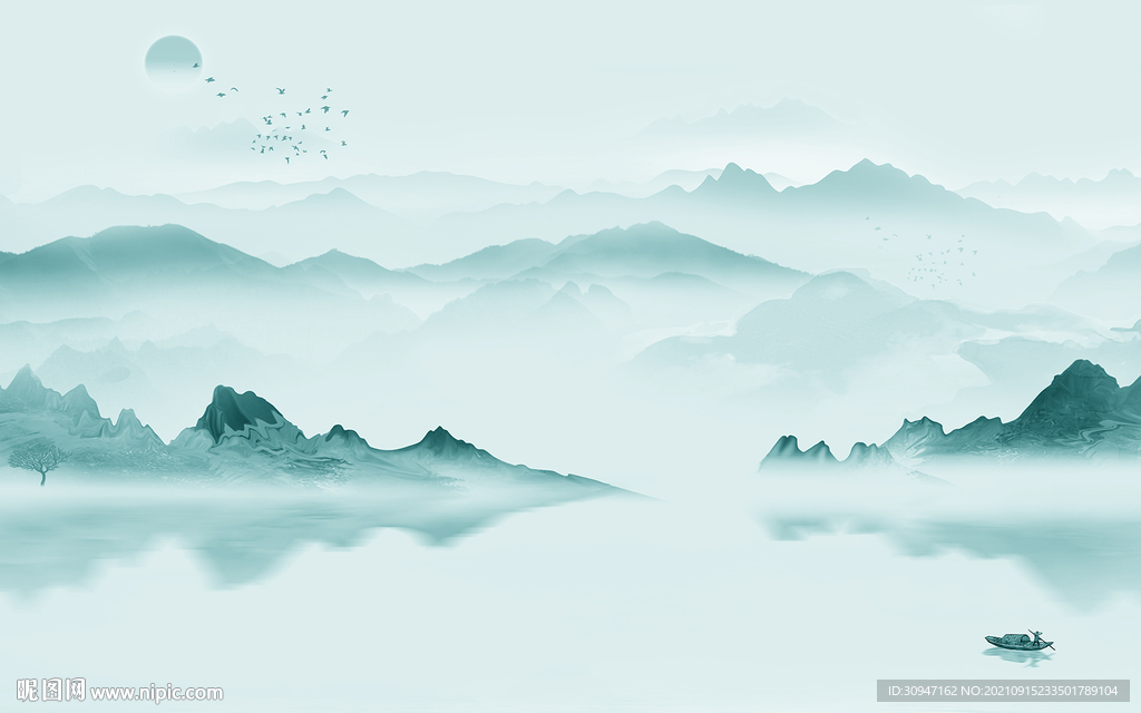 大气现代客厅山水 TIF分层