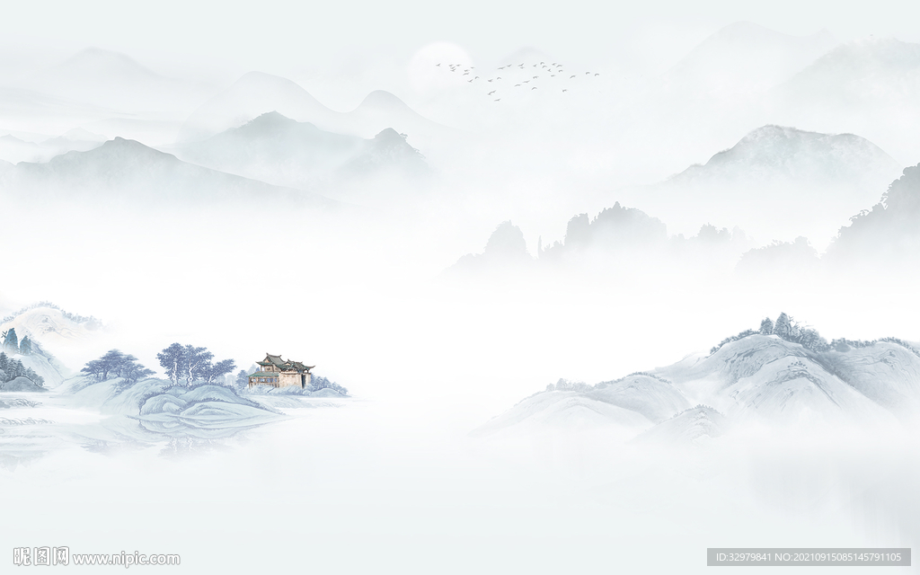 最新客厅现代山水 TIF分层