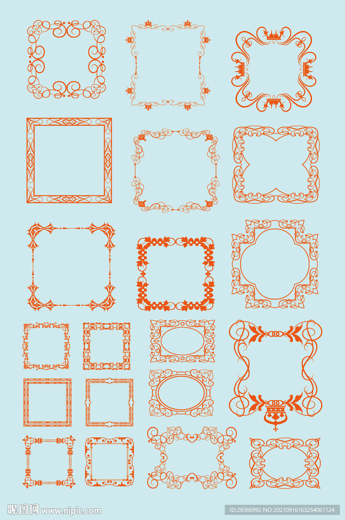 高档矢量欧式花纹边框