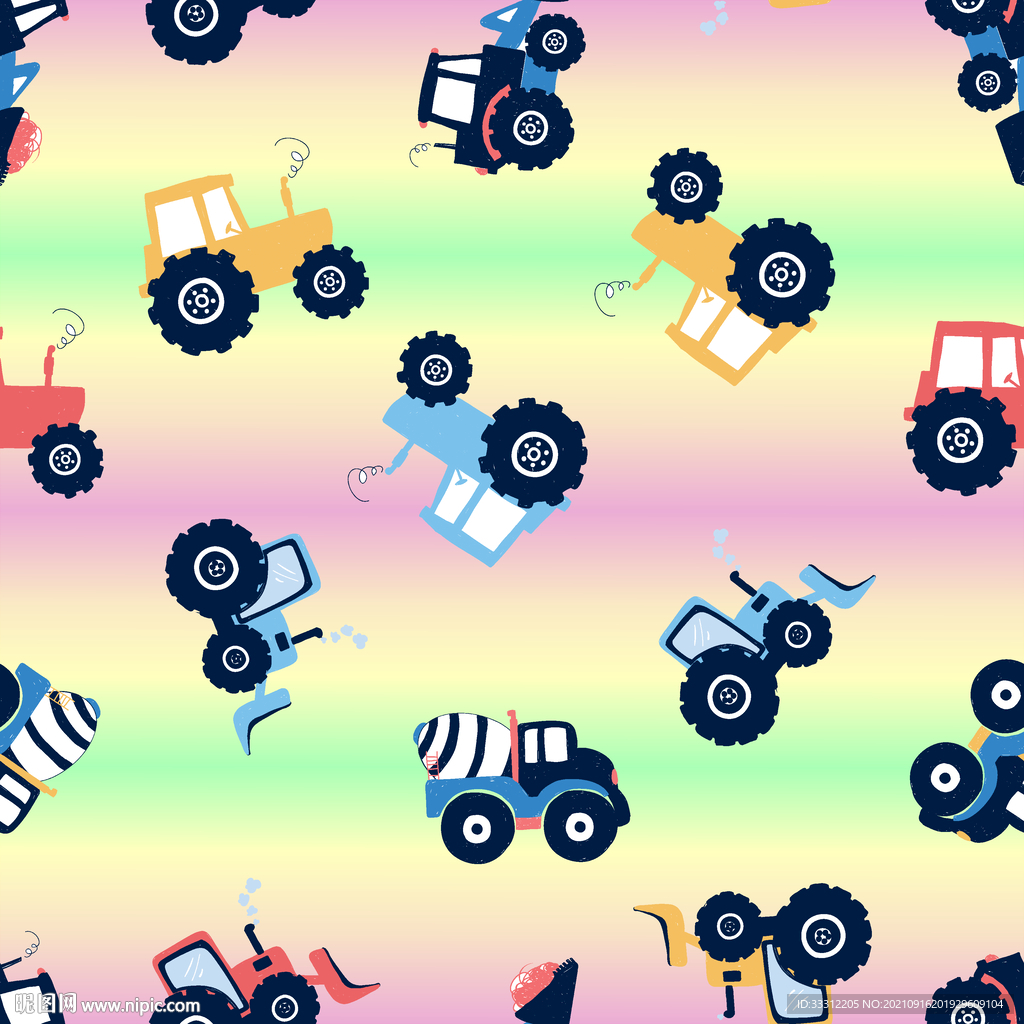 卡通 底纹 恐龙 汽车 童装 