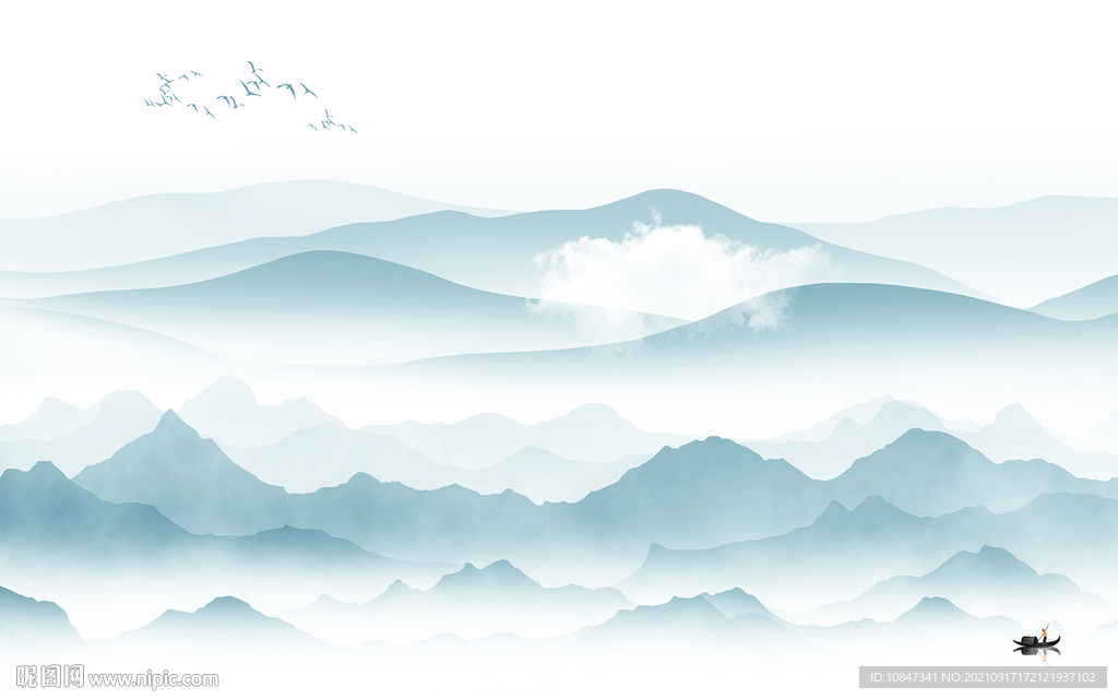 最新意境山水新画 TIF分层