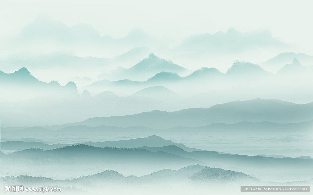 高端 意境山水新画 TIF分层