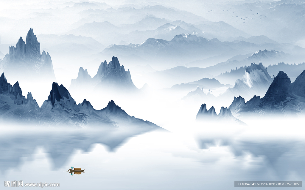 大气意境山水新画 TIF分层