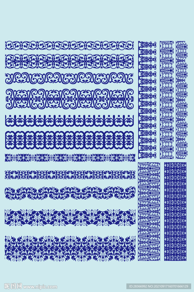 AI矢量欧式花纹边框花边