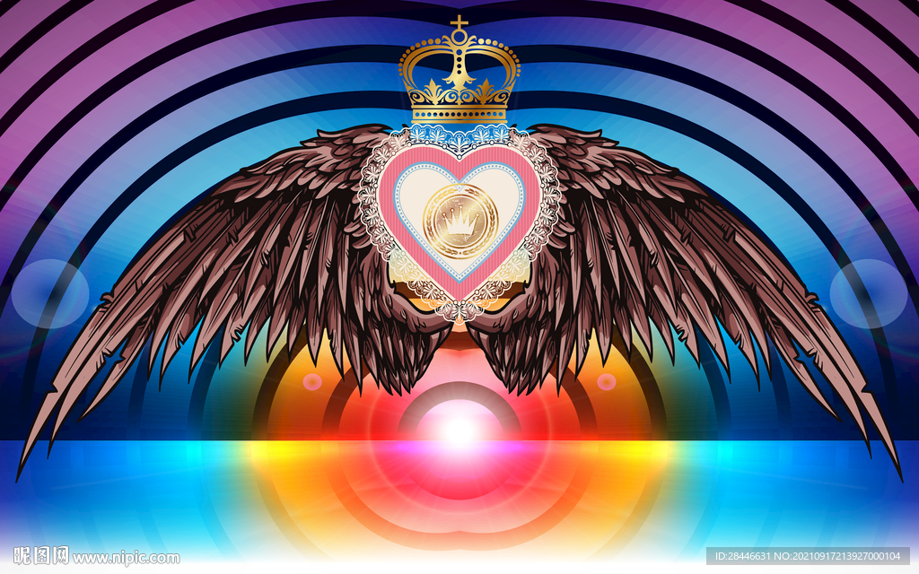 网红翅膀打卡背景墙