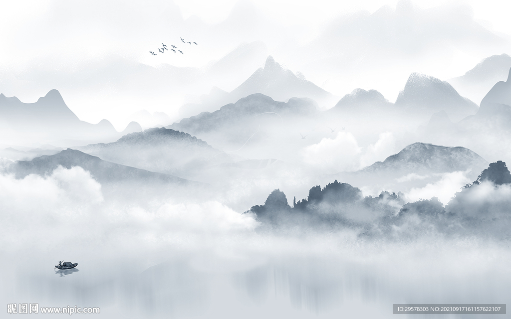 意境高端山水画 TIF分层图