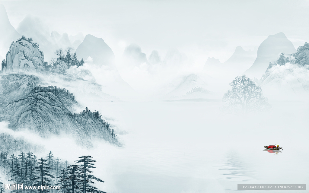 简约山水无框画 tif分层图