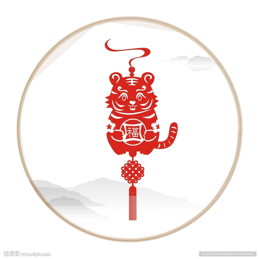 福虎中国结装饰吊坠