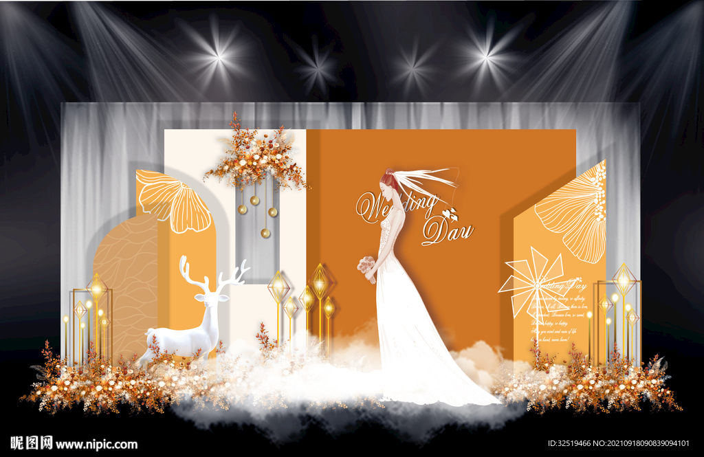 橙色泰式婚礼效果图