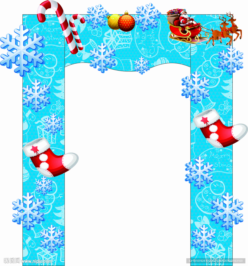 蓝色雪花圣诞拱门