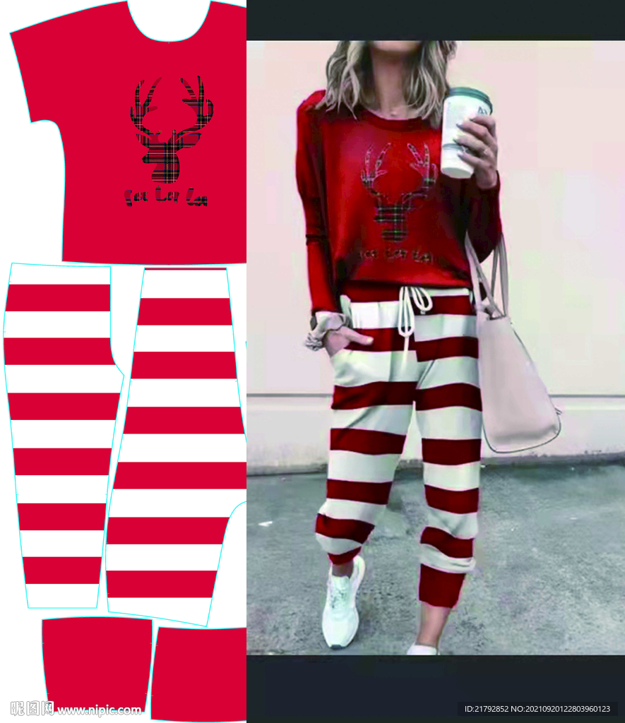 圣诞鹿 数码印花图片