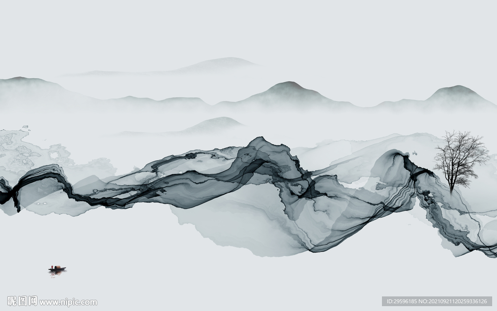 高清山水客厅画 TIF文件图