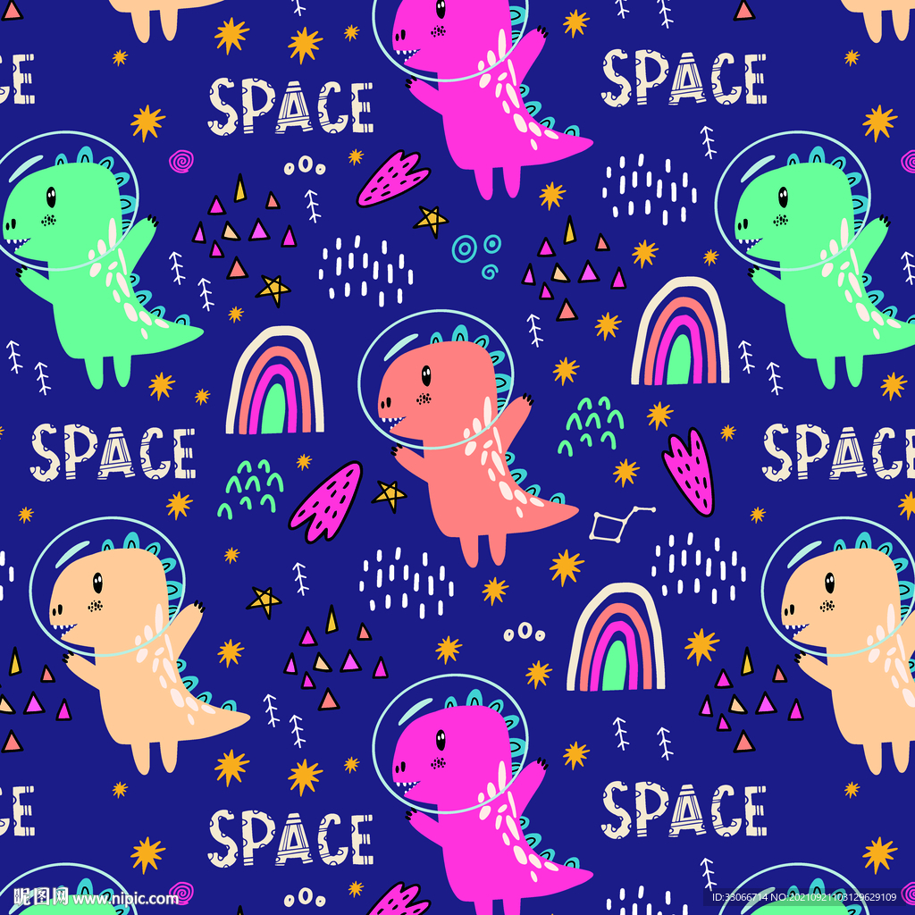 卡通 恐龙 字母 彩虹