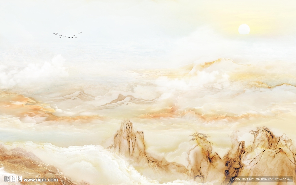 石纹 现代客厅山水 tif文件